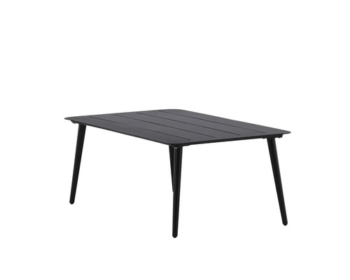Rektangulärt trädgårdsbord med metallram