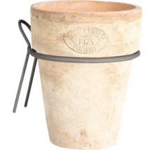 Terracotta blomkruka med metallhållare