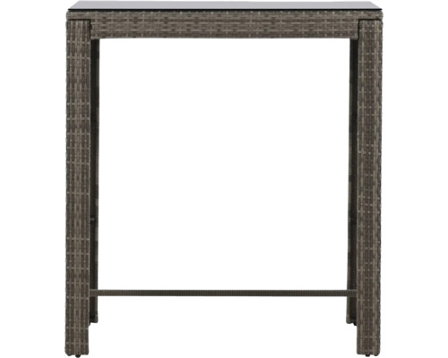 Barbord VENTURE HOME Alo 100x60cm grå Barbord med glasskiva och rottinglook