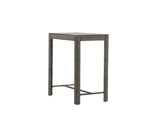 Barbord av polyrotting med glasskiva