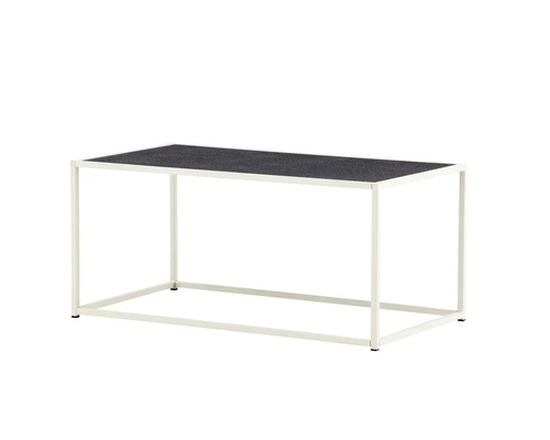 Rektangulärt sidobord med bordsskiva och metallram