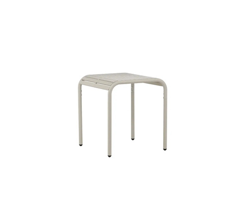 Trädgårdsbord av metall med ribbstruktur