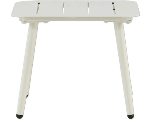 Sidobord VENTURE HOME Lina 40x40cm beige Trädgårdsbord med smala öppningar i bordsskivan och metallram