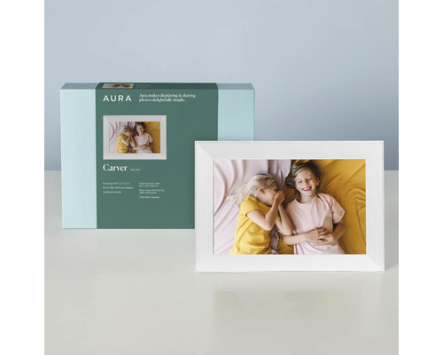 Aura Carver digital fotoram med förpackning