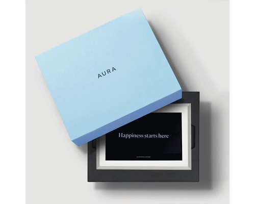 Aura fotoram med öppnad förpackning