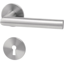 Dörrhandtag i rostfritt stål med rosett