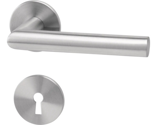 Dörrhandtag HABO Phoenix rostfritt stål Dörrhandtag i rostfritt stål med rosett