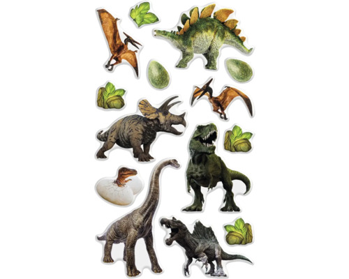 Klistermärke med olika dinosauriemotiv