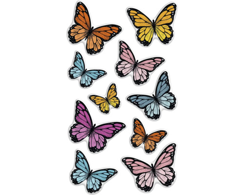 Flera färgglada fjärilsdekaler