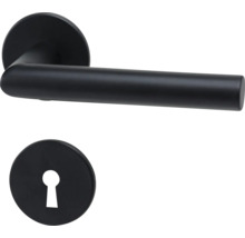 Svart dörrhandtagsset med nyckelhål