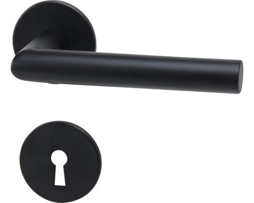 Dörrhandtag HABO Phoenix Svart Svart dörrhandtagsset med nyckelhål