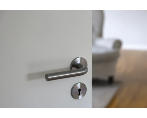 Dörr med dörrhandtag och nyckelrosett