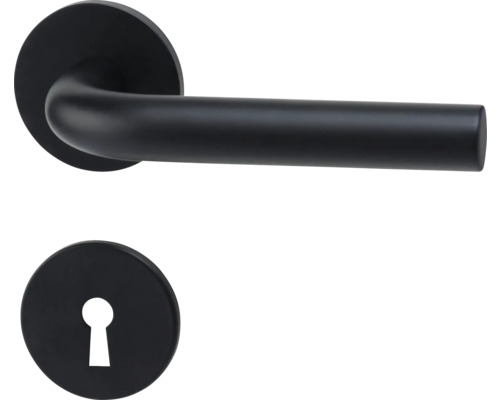 Dörrhandtag HABO Portland Svart Dörrhandtagsset med nyckelrosett