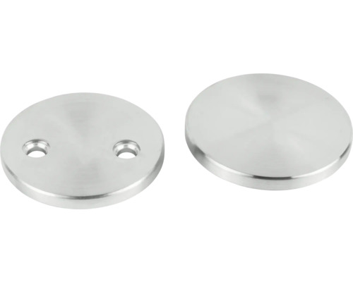 Täckbricka HABO F4265 rostfritt Två runda, silverfärgade rosetter av metall med skruvhål