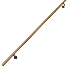 Trähandledare med fästen för trappsäkerhet