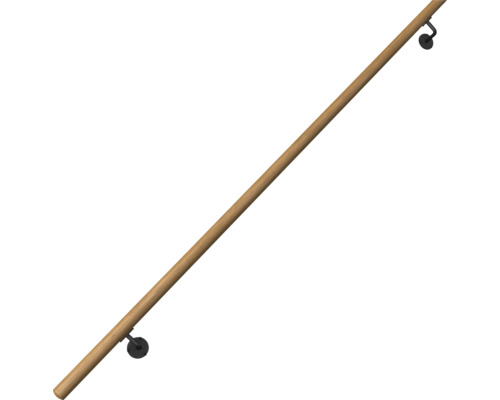 Trähandledare med fästen för trappsäkerhet