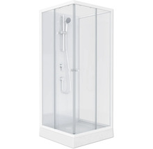 Duschkabin med skjutdörrar och duscharmatur