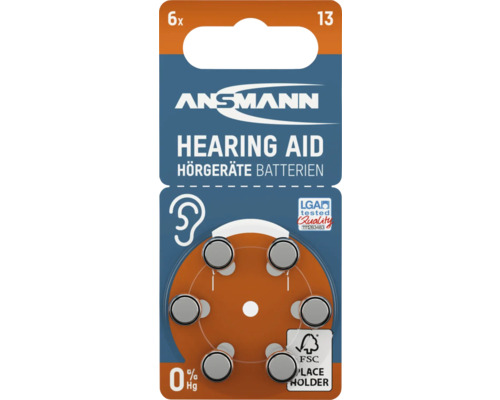 Ansmann hörbatterier storlek 13, 6 stycken