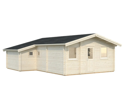 Trädgårdshus i trä med dörr och fönster