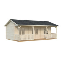 Trädgårdshus i trä med täckt veranda