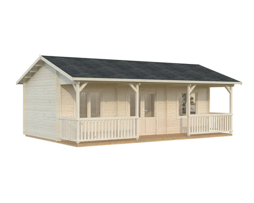 Trädgårdshus i trä med täckt veranda