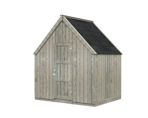 Förråd PALMAKO Emilia 240x187cm 4,4m² (inv. 4,0m²) grått Trädgårdshus i trä med sadeltak och dörr