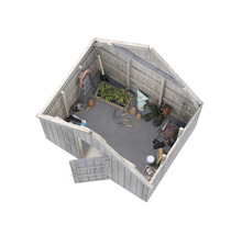 Trädgårdsskjul med trädgårdsredskap och tillbehör