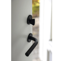 Dörrbeslag med vridknapp och dörrhandtag