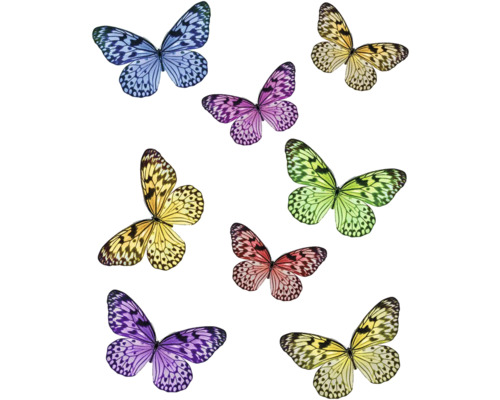 Illustration av olika färgglada fjärilar