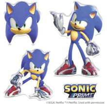 Sonic Prime klistermärkeset med tre motiv