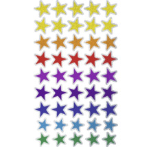 Flerfärgade stjärnklistermärken med silverkant