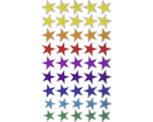 Flerfärgade stjärnklistermärken med silverkant