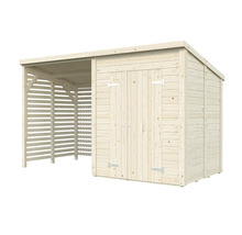 Trädgårdshus i trä med annex för utomhusbruk