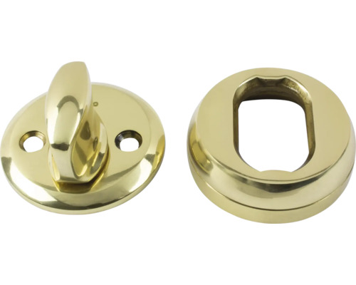 Cylindervredsats HABO 40 polerad mässing Toalettlås för badrum med vridknapp och låsindikator