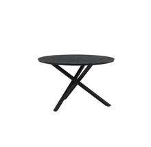 Runt trädgårdsbord med metallram