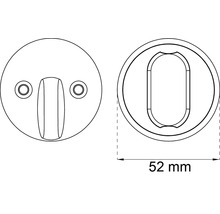 Mått på ett toalettlås vred: 52 mm