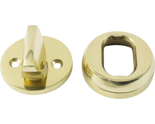 Cylindervredsats HABO F40 polerad mässing Dörrbeslag med vridknapp och nyckelrosett