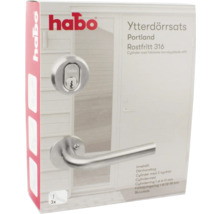Habo Portland ytterdörrsbeslagset i rostfritt stål