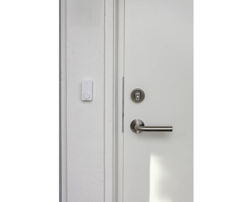 Dörr med dörrklocka, dörrlås och handtag