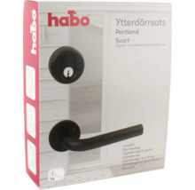 Habö Portland ytterdörrsbeslag, svart