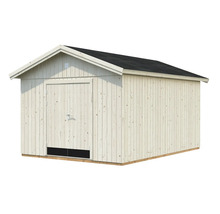 Trädgårdsskjul i trä med dörr och tak