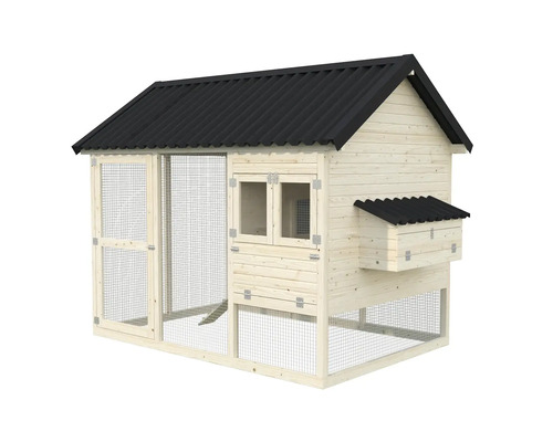 Hönshus med nät och tak