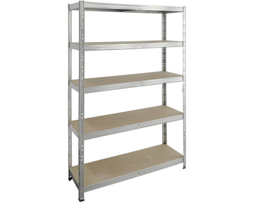 Metallhylla med fem hyllor för förvaring