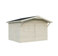 Trädgårdshus i trä med dörr och fönster