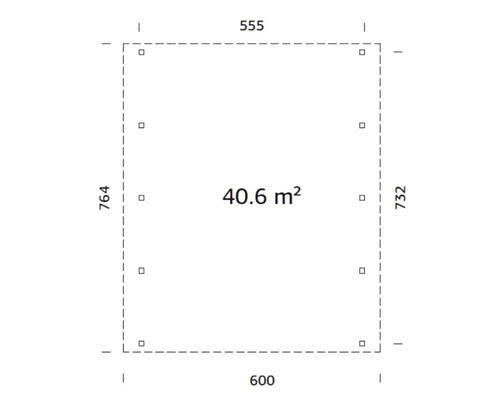 Planritning med dimensioner och areaangivelse