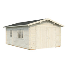 Trädgårdshus i trä med dubbeldörr och fönster