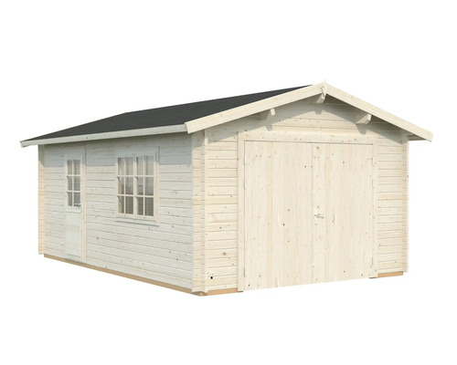 Trädgårdshus i trä med dubbeldörr och fönster