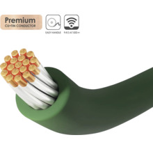 Grön strömkabel med koppar-tennledare