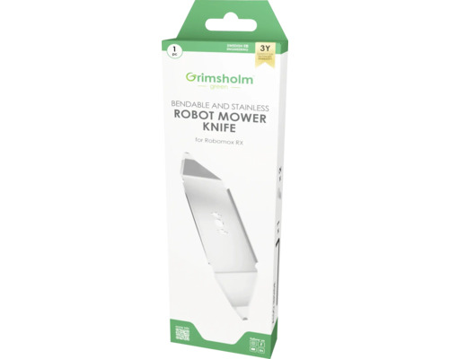 Grimsholm robotgräsklipparkniv, böjbar och rostfri, förpackning
