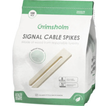 Grimsholm signalkabelspikar av trä, 100 stycken, lämpliga för tråd upp till 4,2 mm diameter